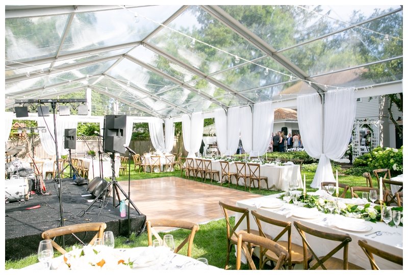 tented wedding reception at private residence in winnetka illinois