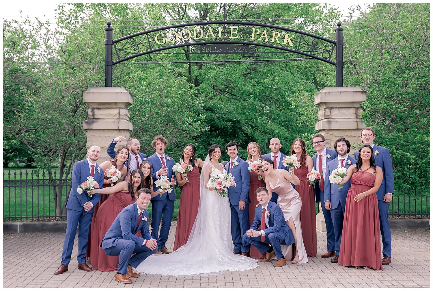 Bridal Party Wedding Goodale Park Columbus Ohio