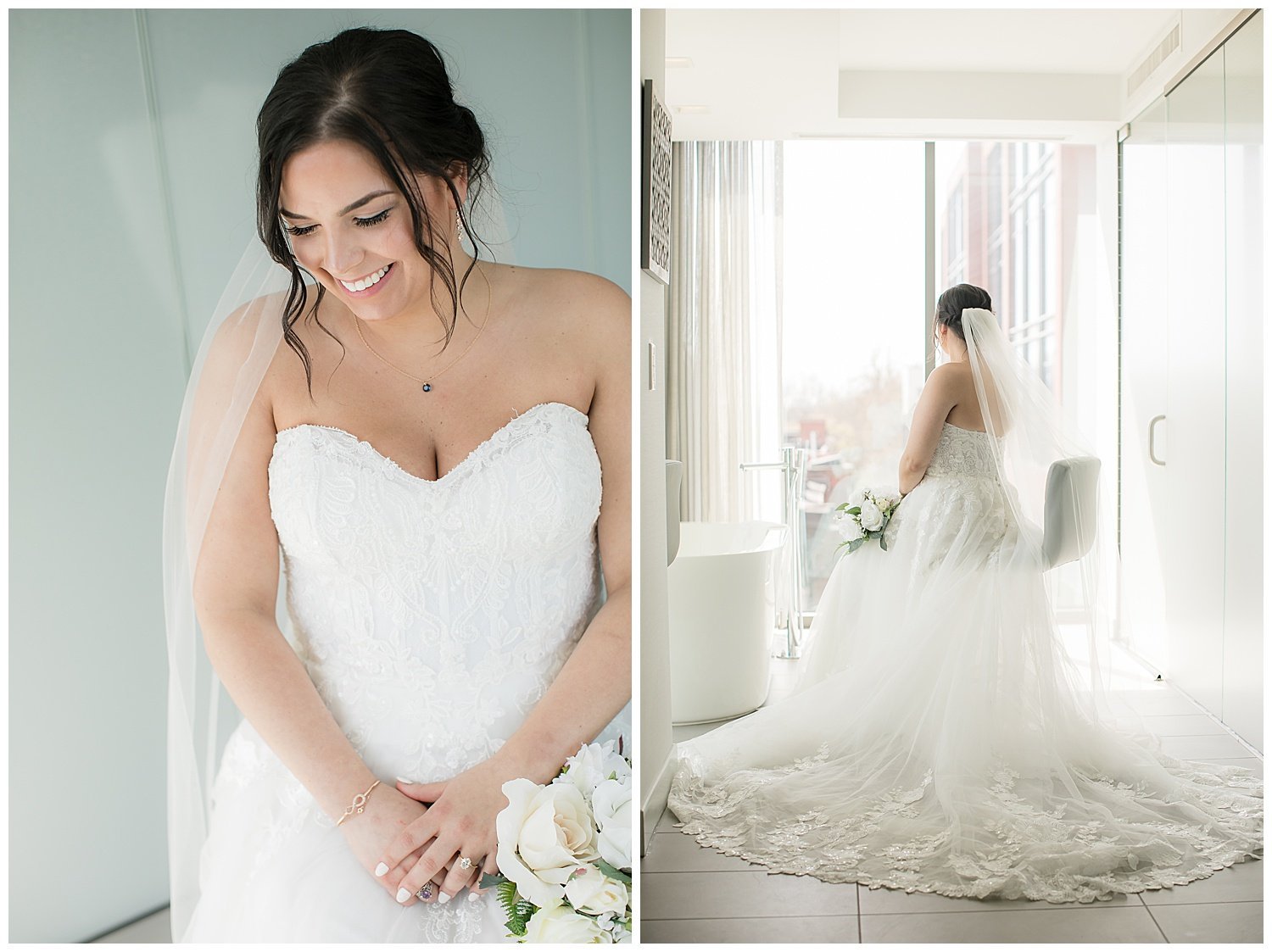 portait of bride on her wedding day at the joseph hotel