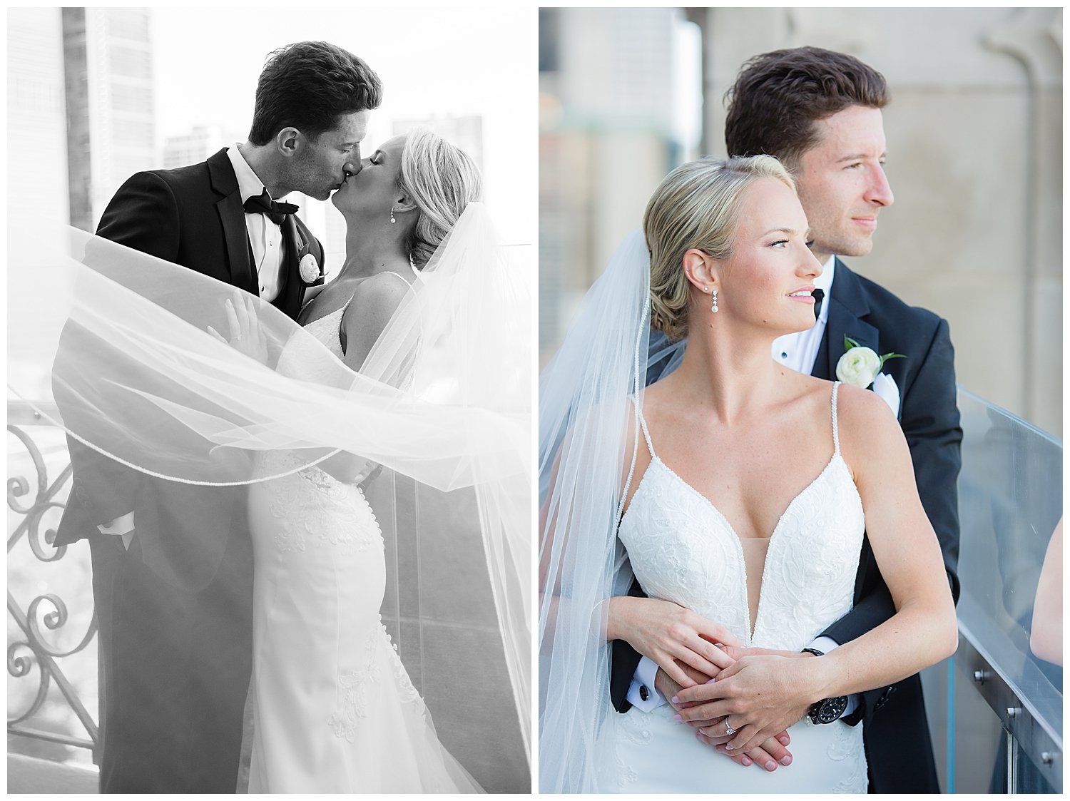 university club of chicago rooftop wedding picture