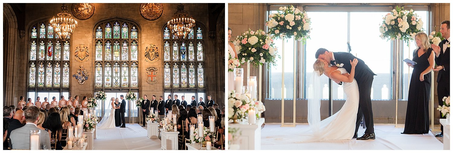 university club of chicago wedding ceremony in ballroom