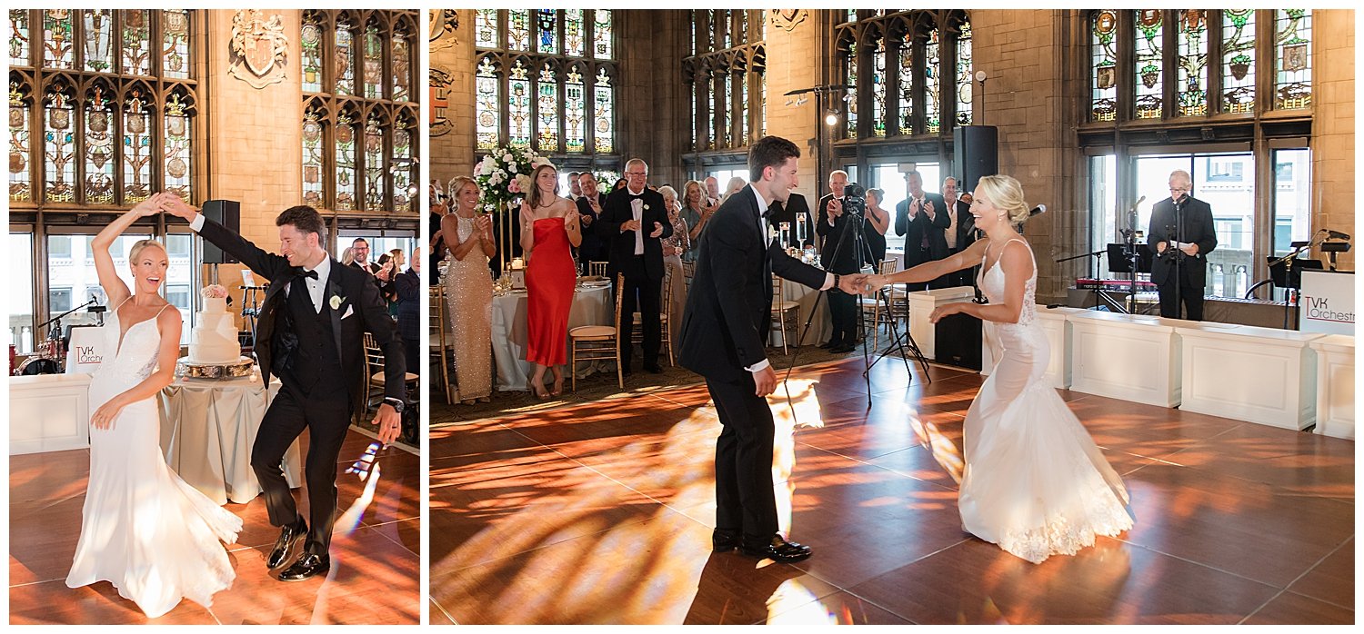 university club of chicago wedding reception in ballroom