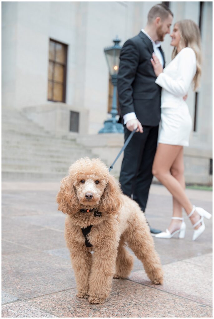 Capital Square Ohio Engagement Photo