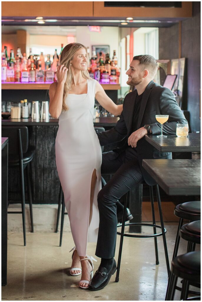 bar engagement photo shoot at COBRA in columbus ohio