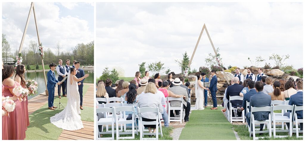 retreat 21 outdoor wedding ceremony at waterfall