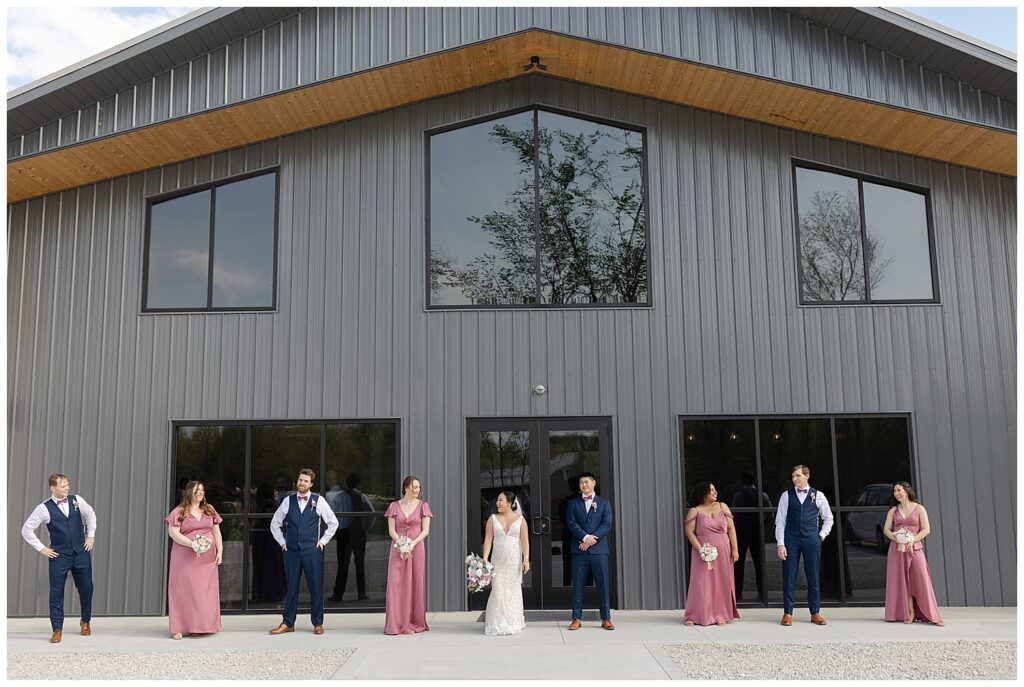 Bridal party outside at retreat 21