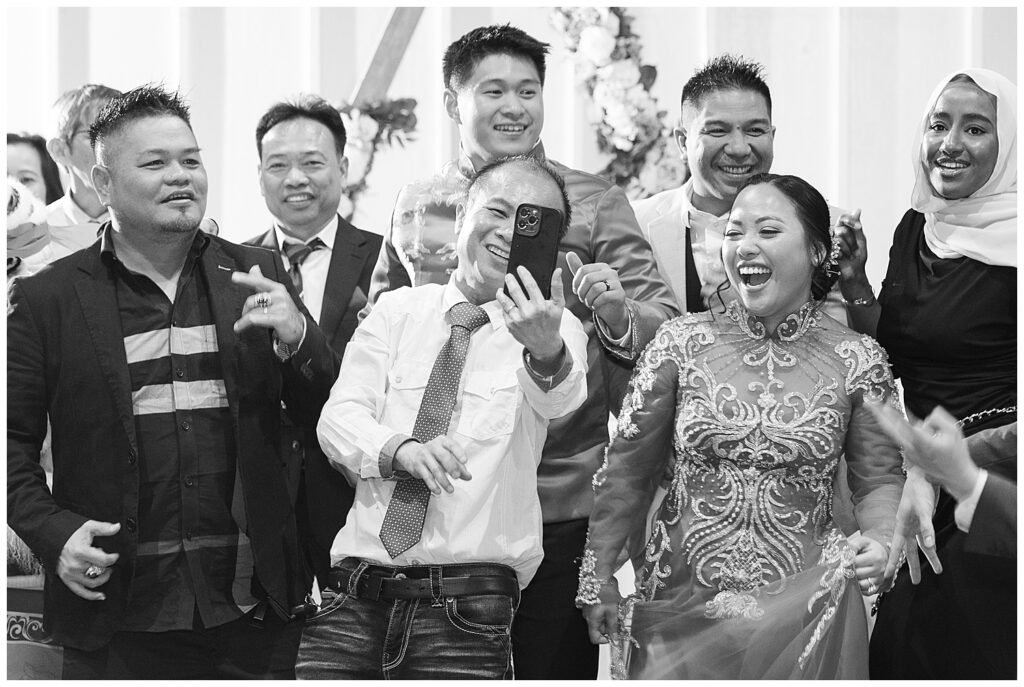 Vietnamese wedding reception candid photo