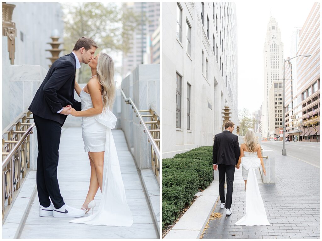 ohio statehouse engagement session gold doors