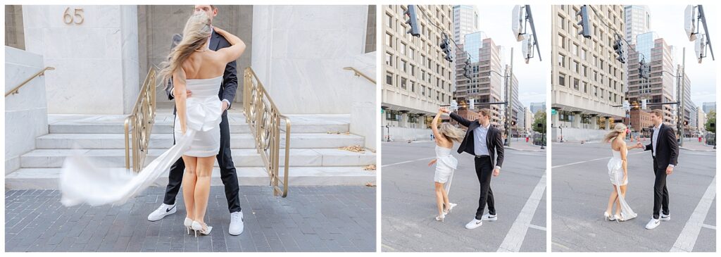 columbus ohio streets engagement photo