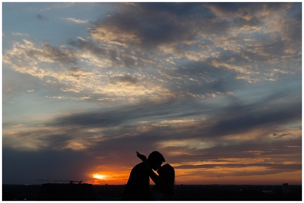 sunset photo on rooftop columbus ohio