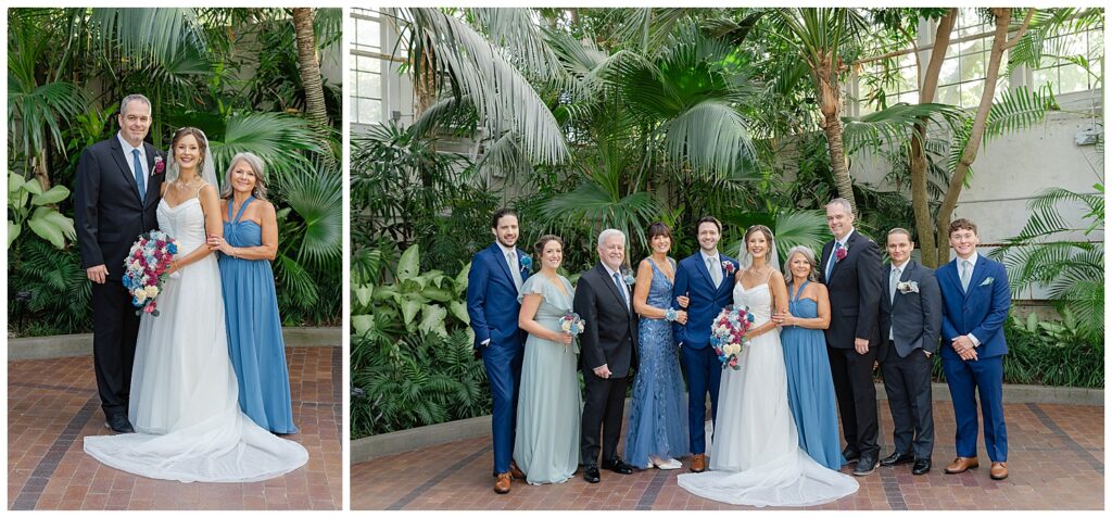 family photo at franklin park conservatory wedding