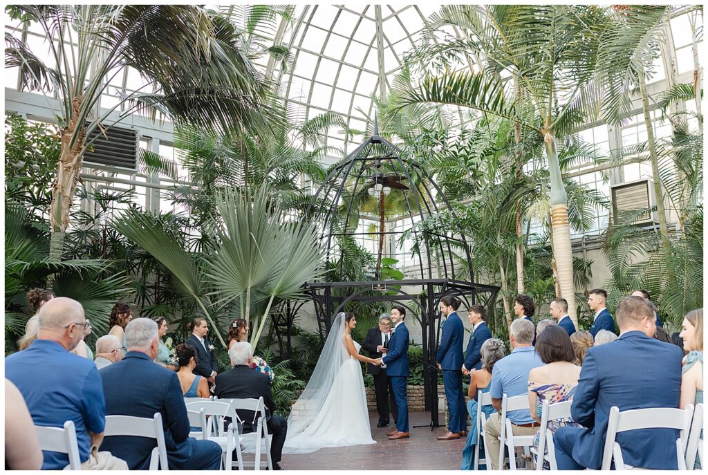 palm house indoor wedding ceremony franklin park conservatory
