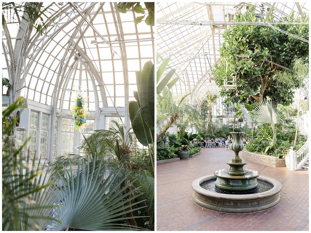 palm house indoor wedding ceremony franklin park conservatory