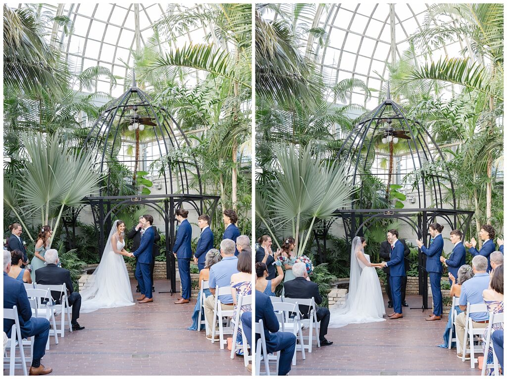 palm house indoor wedding ceremony franklin park conservatory