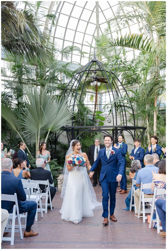 palm house indoor wedding ceremony franklin park conservatory