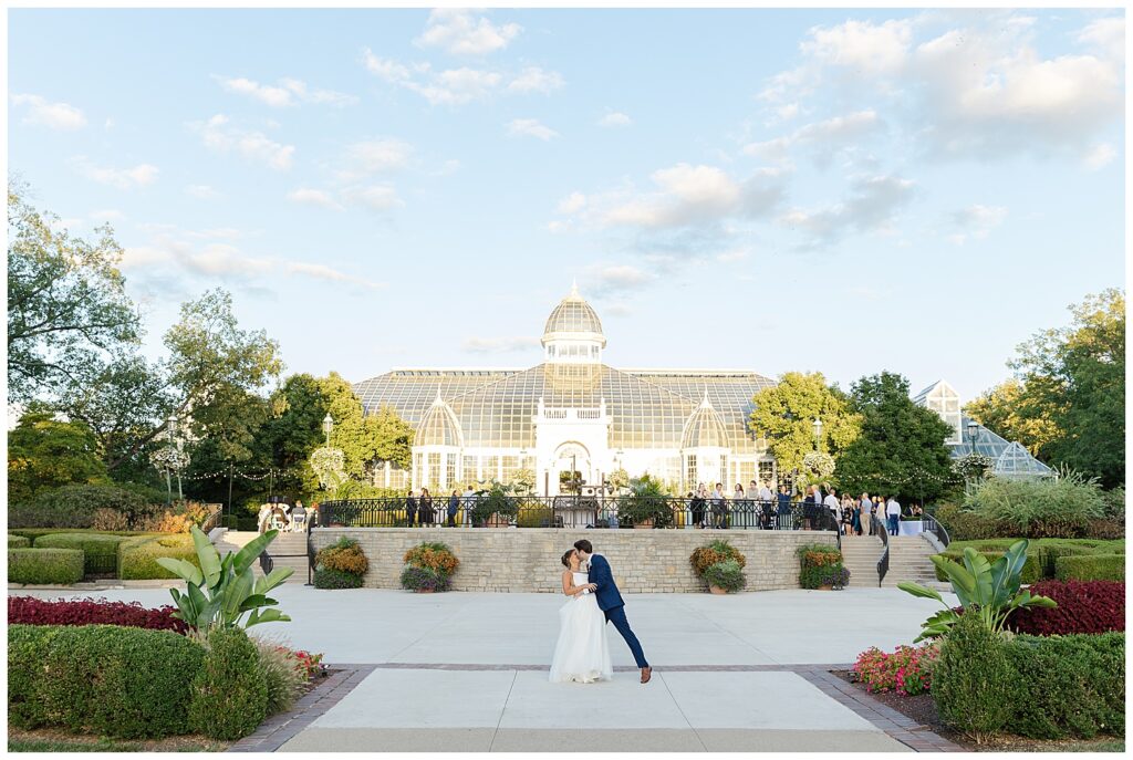 palm house outdoor wedding at franklin park conservatory
