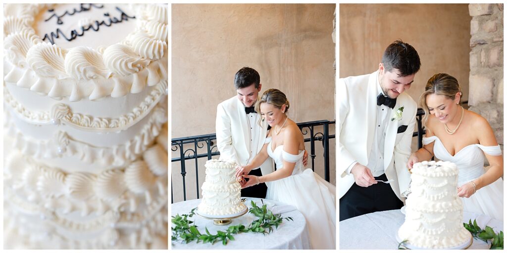 al fresco dining at The Club at Corazon cake cutting