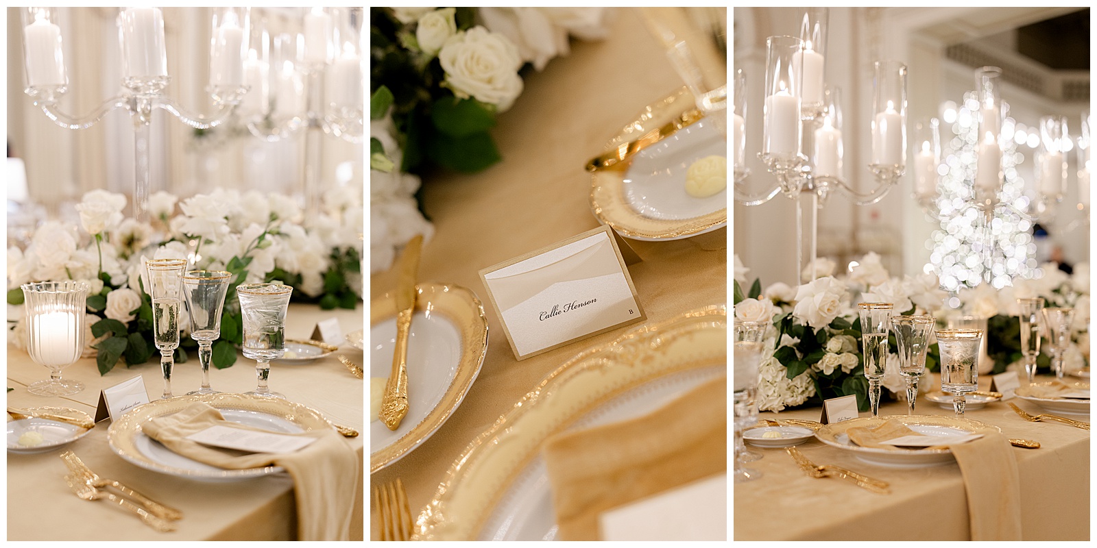 Wedding ceremony backdrop with candles and florals in historic Columbus Ohio venue