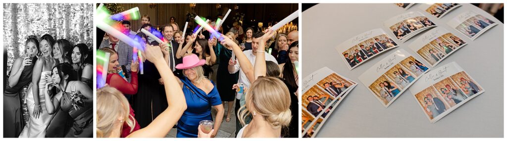 FOMO foto booth setup at winter wedding reception in downtown Columbus