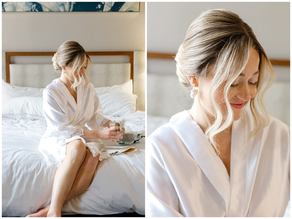 Bride at her wedding at the Westin great southern