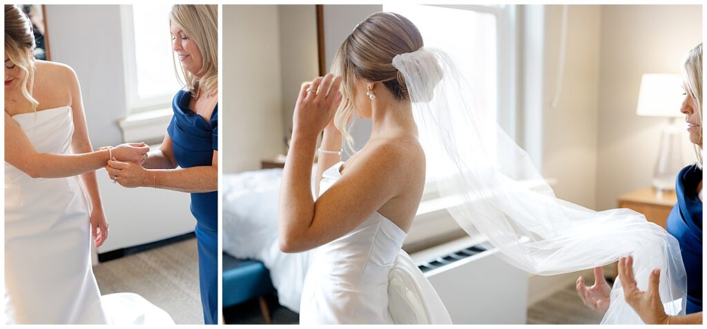 Bride at her wedding at the Westin great southern
