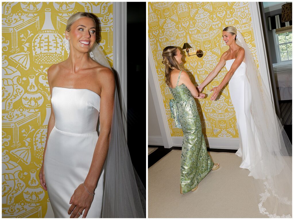 Candid bridal preparation moment before a Chicago North Shore wedding