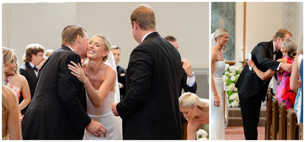 Catholic wedding ceremony at Sacred Heart Church in Winnetka, Illinois