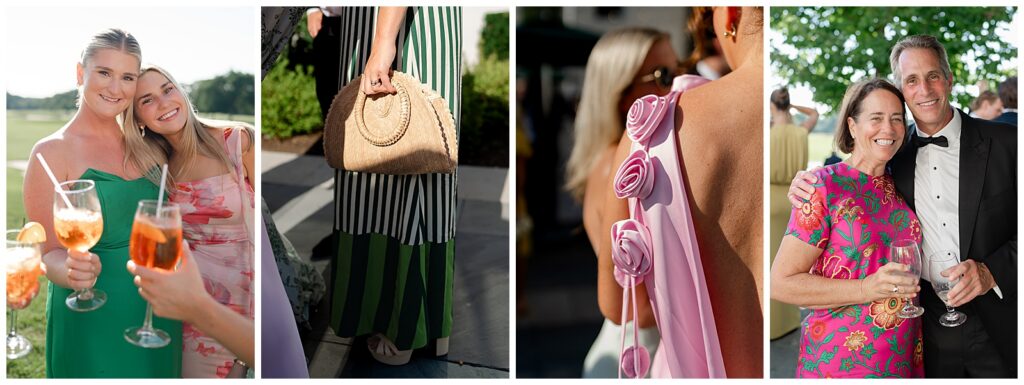 Elegant summer wedding guest attire at a Winnetka, Illinois wedding
