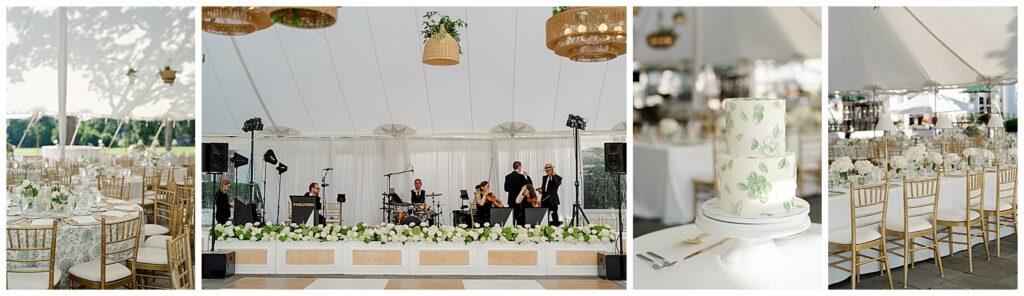 green and white Exmoor Country Club wedding reception